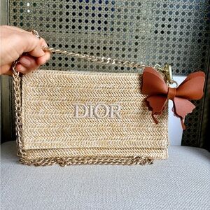 Dior Beauty Tan Woven Makeup Pouch